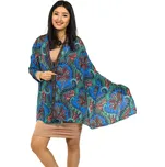 Himalife Maxi šátek Paisley - tyrkysová s modrou