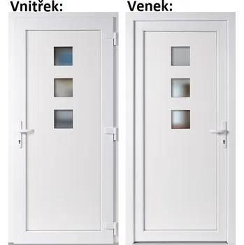 Vchodové dveře Plastové vchodové dveře Soft Ella bílé 88x198 cm, pravé