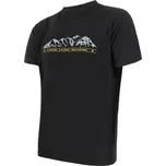 Sensor Merino Active PT pánské tričko krátký rukáv, Mountains, černé XXL
