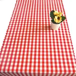 Ubrusová šála v metráži Kanafas - červená 38 zakončení vlnkou