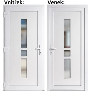 Vchodové dveře Plastové vchodové dveře Soft Megan bílé 100x210 cm, levé