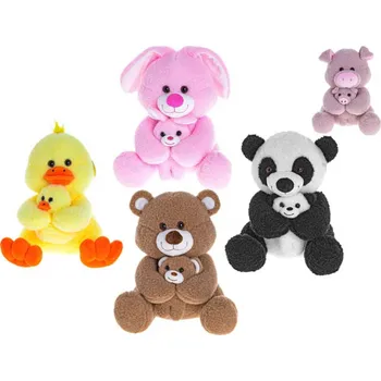 plyšák _Ostatní 1_ PLYŠ Zvířátko baby veselé s mládětem 5 druhů *PLYŠOVÉ HRAČKY*