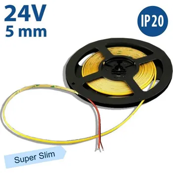LED páska LED21 LED pásek COB Super Slim 480 LED/m 7W/m 24V IP20 role 5m TEPLÁ BÍLÁ 3000K