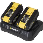 PROTECO 2x akumulátor 2 Ah + nabíječka DUAL 4.0 A