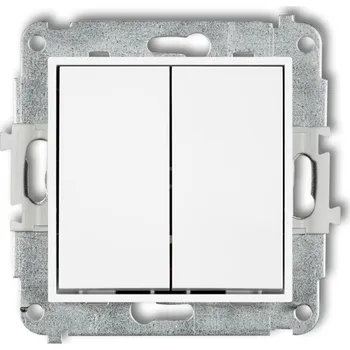 vypínač KARLIK Vypínače mechanické dvojité ř.6+6(5B) Barva: Matná bílá
