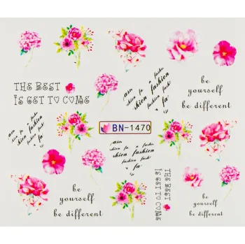 Lak na nehty BIO NAILS Vodolepka BN-1470 květy a nápisy