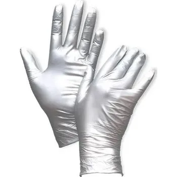 Vyšetřovací rukavice Vyšetřovací rukavice Fancy nitril, nepudrované, silver (stříbrné), vel. XS, 100 ks