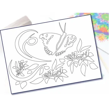 Radost v písku Šablona na pískování motýl na květech Varianta: A5 (148 x 210 mm)