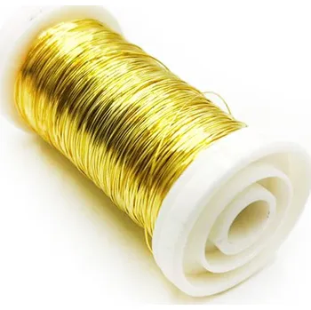 Vázací drát mech-mech.cz Floristický drát hladký - Zlatý - 100m