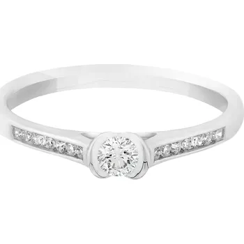 Prsten Zásnubní prsten z bílého zlata s diamanty R4955X