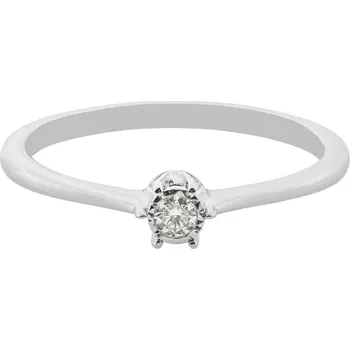 Prsten Zásnubní prsten z bílého zlata s diamantem KR121301