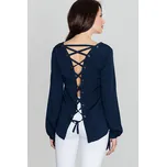 Dámská halenka se zavazováním na zádech K385 Barva: Tmavě Modrá, Velikost: XL