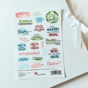samolepka HuráPapír Samolepky A5 barevné - Svatba 4