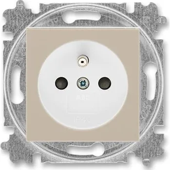 vypínač a zásuvka ABB LEVIT Zásuvka s ochranným kolíkem s clonkami macchiato/bílá 5519H-A02357 18