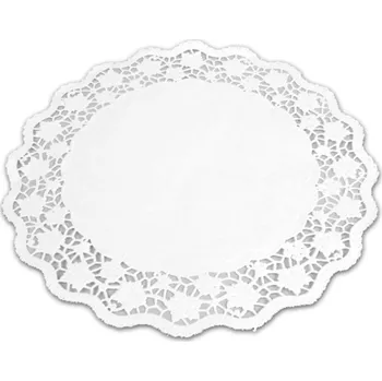 Jednorázové nádobí Krajka pod dort 24 cm (100 ks)
