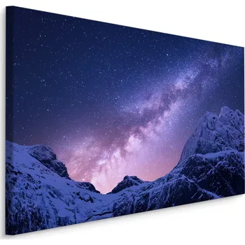 Obraz Plátno Mléčná Dráha Přes Zasněžené Hory Varianta: 30x20