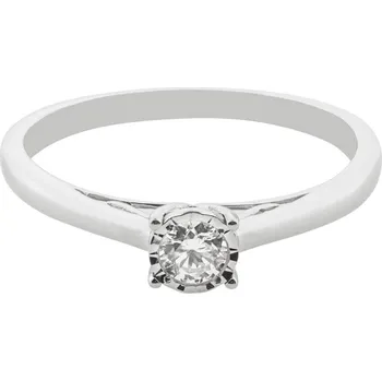 Prsten Zásnubní prsten z bílého zlata s diamantem R4457