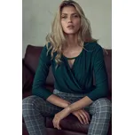 Elegantní krátká halenka se zavinovacím výstřihem M710 Barva: Zelená, Velikost: S