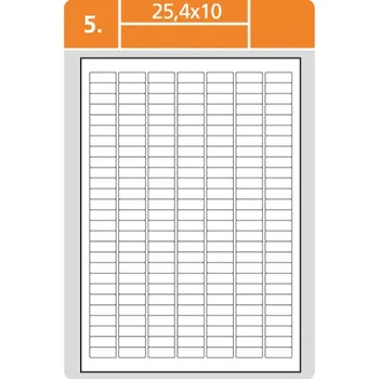 Samolepící etiketa S&K LABEL Etiketa L 25,4 x 10 mm A4 - bílá / 100 archů