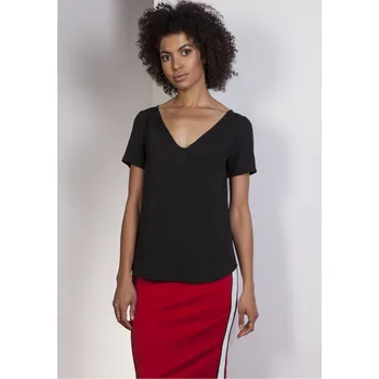 Halenka s výstřihem do V BLU141 ecru Barva: Černá, Velikost: XL