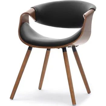 Jídelní židle MPT Jídelní židle Bent, ořech/černá ekokůže