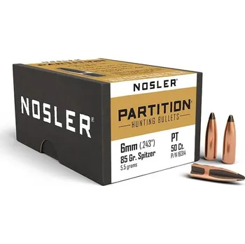 Příslušenství pro sportovní střelbu Střely Nosler Partition 6mm, dia .243, 85grs