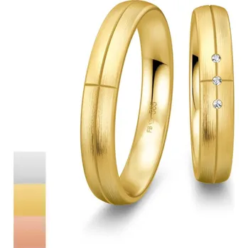 Prsten Snubní prsteny Basic Light ze žlutého zlata s diamanty nebo zirkony 4805632-4805631