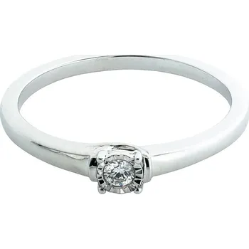 Prsten Zásnubní prsten z bílého zlata s diamantem R5932