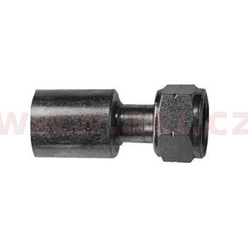 Autodíl fitinka ocelová namačkávací bez krytky konus samice 180° pro hadice G6 (8 mm) závit UNF 5/8", AC 6265