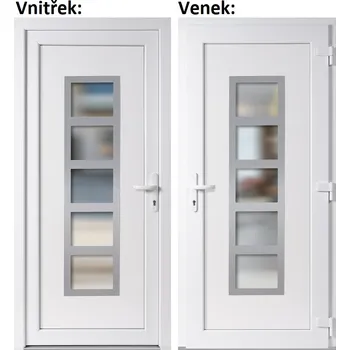 Vchodové dveře Plastové vchodové dveře Soft Lucy Inox bílé 88x198 cm, pravé, otevírání VEN