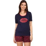 Pleas Dámské krátké pyžamo KISS modrá M (179709-800-040)