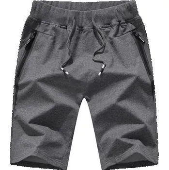 Pánské kraťasy Pánské casual šortky prodyšné s kapsami na zip Barva: Tmavě Šedá, Velikost: XL