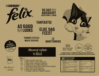 Krmivo pro kočku Purina Felix Fantastic masový výběr v želé
