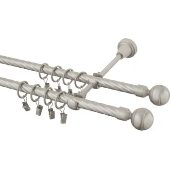 Garnýž Garnýž kovová 230 cm kroucená dvouřadá - dvojitá 16 Paola double chrom mat