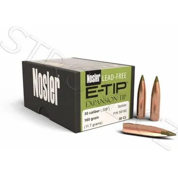 Příslušenství pro sportovní střelbu Monolitické Střely Nosler E-Tip .30 cal, dia .308, 180grs