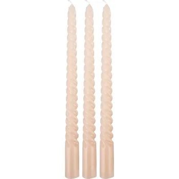 Svíčka Sada svíček Swirl 3ks jemná růžová Present Time (Barva- jemná růžová )