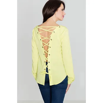 Dámská halenka Dámská halenka se zavazováním na zádech K385 Barva: Žlutá, Velikost: S