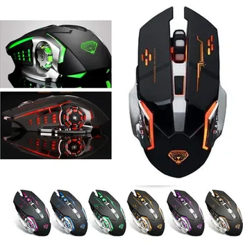 Myš Bezdrátová optická herní myš Divipard Q3 RGB LED, 3200DPI, 7 barev, černá