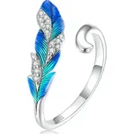 For Silver Prsten Modré Peříčko - Stříbro 925