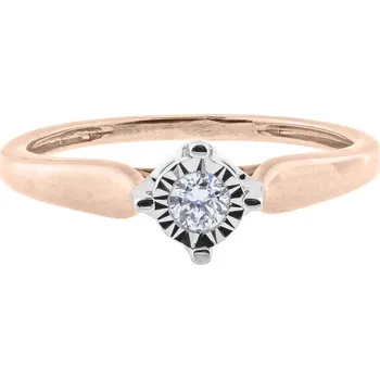 Prsten Zásnubní prsten z růžového zlata s diamantem R5525