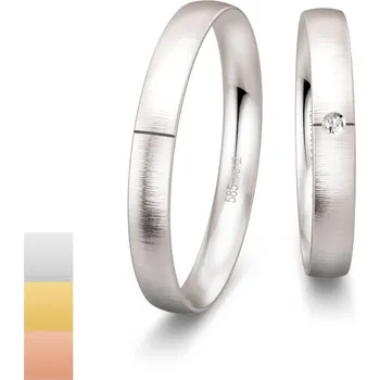 Prsten Snubní prsteny Basic Light z bílého zlata s diamantem nebo zirkonem 4805666-4805665