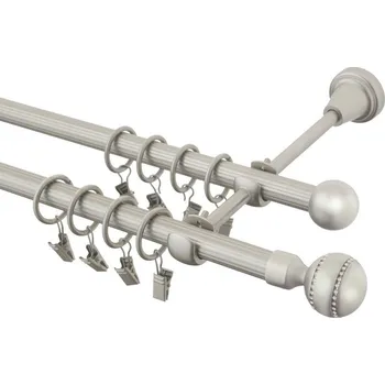 Garnýž Garnýž kovová 220 cm rýhovaná dvouřadá - dvojitá 16 Paola crystal chrom mat