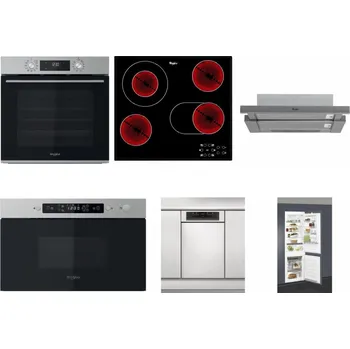 Set domácích spotřebičů WHIRLPOOL OMK58CU1SX + WHIRLPOOL AKT 8190/BA + WHIRLPOOL AKR 749/1 IX + WHIRLPOOL MBNA910X + WHIRLPOOL WSBO 3O34 PF X + WHIRLPOOL ART 66112
