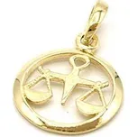 Zlatý přívěsek znamení váhy v kruhu 1,15g