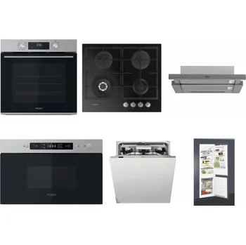 Set domácích spotřebičů WHIRLPOOL OMK58CU1SX + WHIRLPOOL GOFL 629/NB + WHIRLPOOL AKR 749/1 IX + WHIRLPOOL MBNA910X + WHIRLPOOL WIO 3T133 PLE + WHIRLPOOL ART 65031
