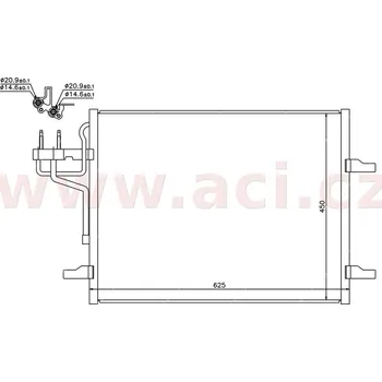 Sušič klimatizace chladič klimatizace bez sušičky 2.5i Turbo, 2.0TDCi [625*450*16]
