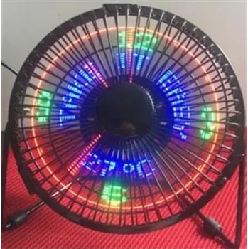 Domácí ventilátor Ventilátor 5V na USB s hodinami a teploměrem