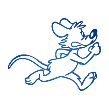 Samolepící dekorace Myš 001 pravá sprintuje (65 - škrábaný kov modrý) SAMOLEPKA NA AUTO, NÁLEPKA, FÓLIE, POLEP, TUNING, VLASTNÍ TEXT, TISK, AUTOSAMOLEPKY.cz, POLEPY, OBRÁZEK, LOGO, 3D STICKERS