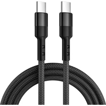 Datový kabel Opletený datový kabel usb-c / usb-c 60W 2m Barva: Černá