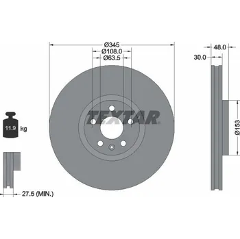 Brzdový kotouč Brzdový kotouč TEXTAR 92289805